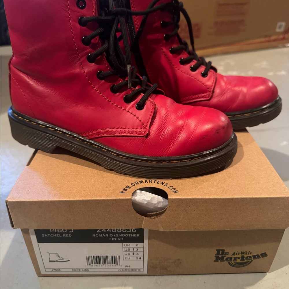 Dr. Martens Satchel Red Boots